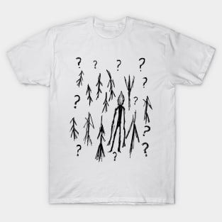 Enigmatic Shadows: Slender Man in the Woods T-Shirt